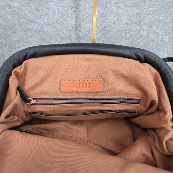 HOBO Adalyn Frame Shoulder Bag Black Leather Soft Hinge Close Boho Single Strap - Picture 9 of 15